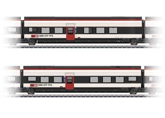 Type D & Type E 2nd Class Add-On for Giruno Train Set - 3-Rail - Ready to Run -- Swiss Federal Railways SBB Set 2 (Era VI 2021, 