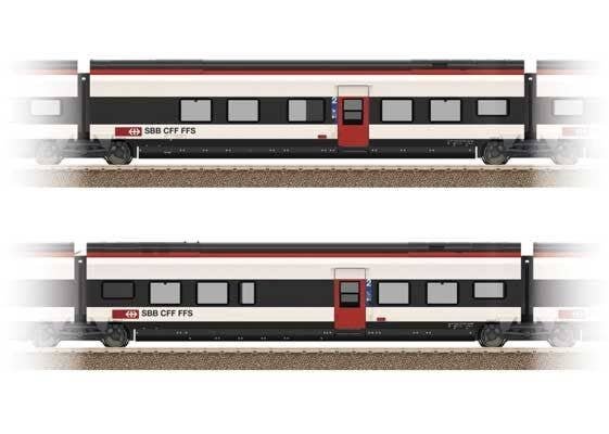 Type B & Type C 2nd Class Add-On for Giruno Train Set - Ready to Run -- Swiss Federal Railways SBB Set 1 (Era VI 2021, white, bl