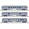 Type Bnrdzf 463.0 Cab Car, ABnrz 403.4, Bnrz 450.3 Set - 3-Rail - Ready to R -- Train Rental, Inc. TRI (Era VI 2021, blue, white