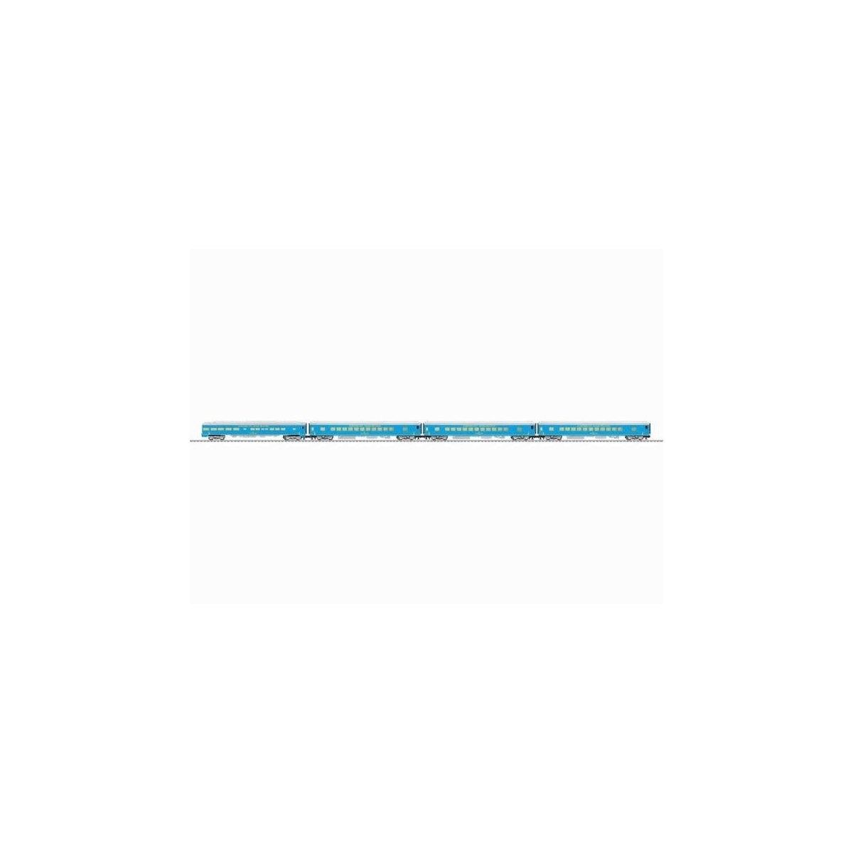 21′ Streamlined Smooth-Side 3 Coaches, Diner - 3-Rail - Ready to Run -- American Railroads (blue, gray, yellow), O, Lionel 252