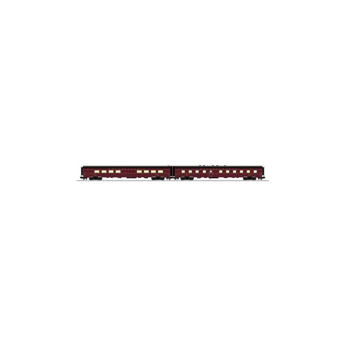 21′ Streamlined Smooth-Side Twin-Unit Diner - 3-Rail w/RailSounds - Ready t -- Pennsylvania Railroad 4608, 4609 (Tuscan, Spiri