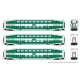 Bilevel Commuter Cab Car & 2 Coach Set - Ready to Run -- GO Transit Set 1 205, 2123, 2150 (green, white), N, Rapido Trains Inc 5