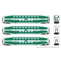 Bilevel Commuter Cab Car & 2 Coach Set - Ready to Run -- GO Transit Set 2 213, 2211, 2240 (green, white), N, Rapido Trains Inc 5