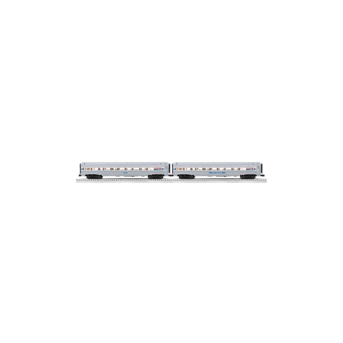 18` Streamlined Fluted Coach 2-Pack - 3-Rail - Ready to Run - RailSounds -- Amtrak 3630 `Casimir Pulaski, 5429 (Phase 1, silver,