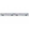 18′ Streamlined Fluted Coach 2-Pack - 3-Rail - Ready to Run - RailSounds -- Lionel Lines 2323, Legacy (silver), O, Lionel 2527