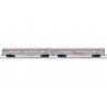 18′ Streamlined Fluted Coach 2-Pack - 3-Rail - Ready to Run - RailSounds -- Pennsylvania Railroad (silver, Tuscan, Senator), O