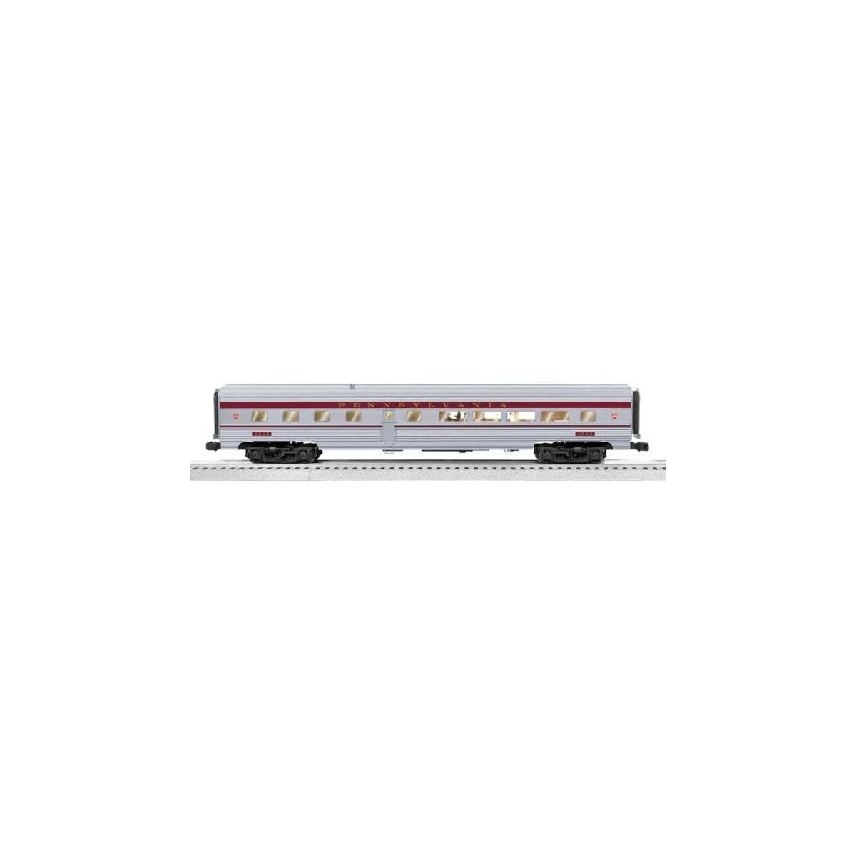 18′ Streamlined Fluted Diner - 3-Rail - Ready to Run - StationSounds -- Pennsylvania Railroad 4525 (silver, Tuscan), O, Lionel
