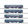 Type A2K, AB3K, B1KT & B5K Inter-Regio 4-Car Set - 3-Rail - Ready to Run -- Swedish State Railways SJ (Era V, blue, gray, red), 