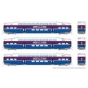 Bilevel Commuter Coach 3-Pack - Ready to Run -- Altamont Commuter Express 3214, 3218, 3221 (white, purple, blue), N, Rapido Trai