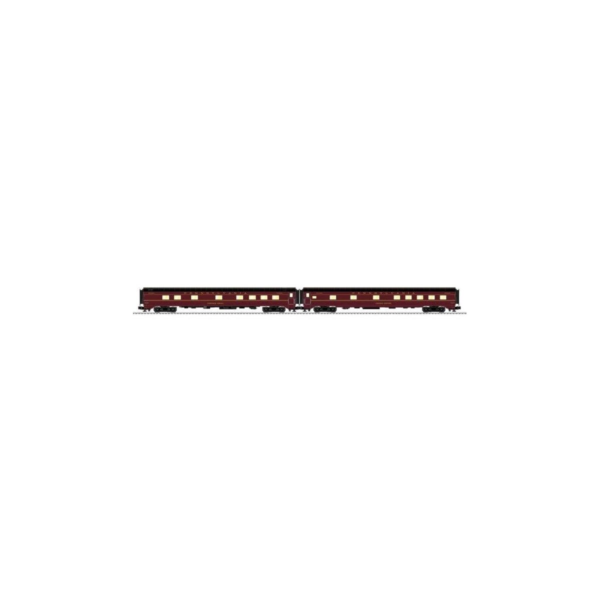21′ Streamlined Smooth-Side 2 Sleepers - 3-Rail - Ready to Run -- Pennsylvania Railroad Cascade Knoll, Lehigh Rapids (Tuscan, 