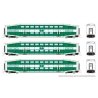 Bilevel Commuter Coach 3-Pack - Ready to Run -- GO Transit 2310, 2325, 2341 (green, white), N, Rapido Trains Inc 546015
