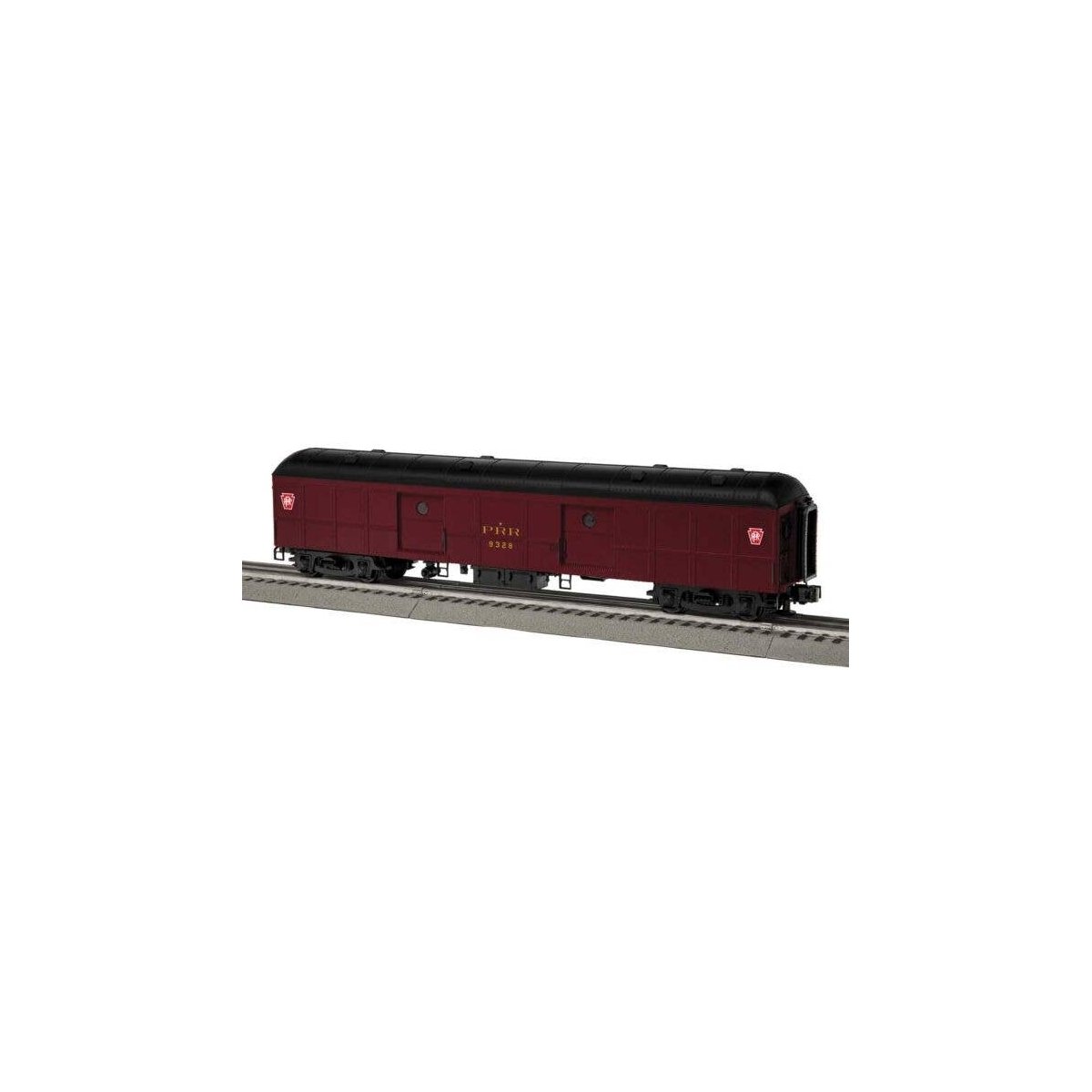 B60 Heavyweight Baggage Car - 3-Rail - Ready to Run - Vision Station Sounds -- Pennsylvania Railroad 9369 (Tuscan, black, red Ke