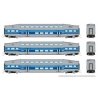 Bilevel Commuter Coach 3-Pack - Ready to Run -- AMT Montreal 2020, 2028, 2033 (blue, gray), N, Rapido Trains Inc 546006