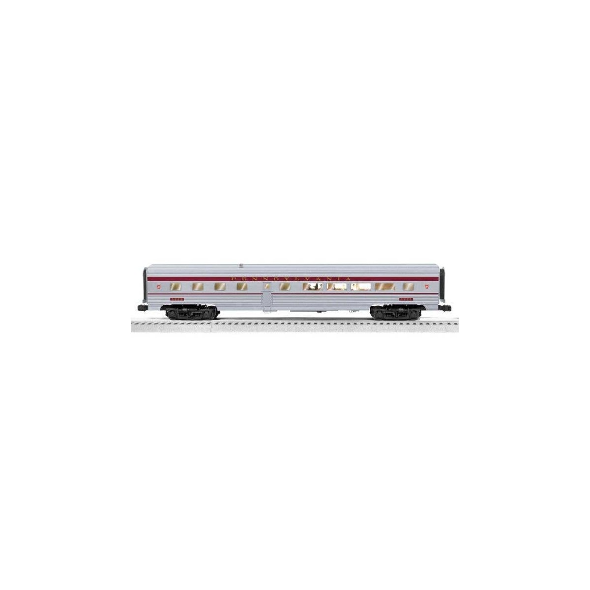 18′ Streamlined Fluted Diner - 3-Rail - Ready to Run - StationSounds -- Pennsylvania Railroad 4526 (silver, Tuscan), O, Lionel