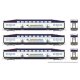 Bilevel Commuter Coach 3-Pack - Ready to Run -- West Coast Express 302, 303, 307 (white, blue, yellow), N, Rapido Trains Inc 546