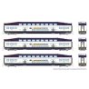 Bilevel Commuter Coach 3-Pack - Ready to Run -- West Coast Express 302, 303, 307 (white, blue, yellow), N, Rapido Trains Inc 546