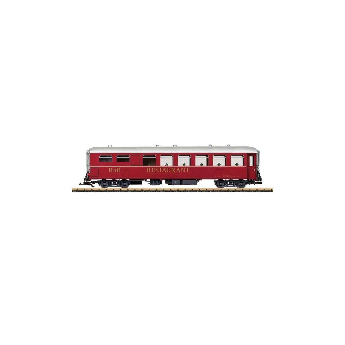 Diner - Ready to Run -- Rhaetian Railway RhB (Era VI, red, silver), G, LGB 31528