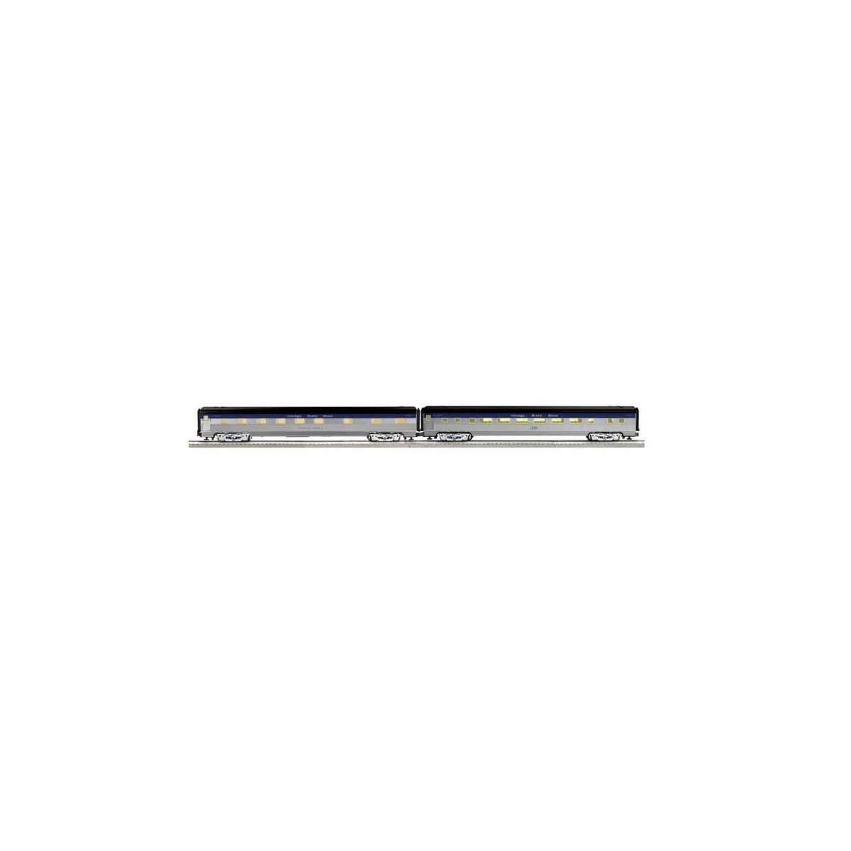 21′ Streamlined Coach, Sleeper - 3-Rail - Ready to Run - RailSounds -- Nickel Plate Road City of Lima, 107 (silver, blue, blac