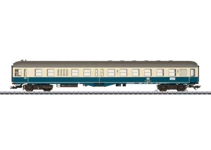 Type BDylf 457 2nd Class Cab Control Car - 3-Rail - Ready to Run -- German Federal Railroad DB (Era IV 1980, ocean blue, ivory, 