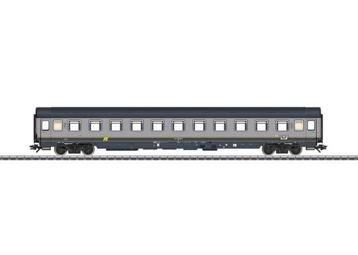 Type Bz Eurofima 2nd Class Compartment Car - 3-Rail - Ready to Run -- Italian State Railroad FS (Era V 1995, 2-Tone Gray), HO, M