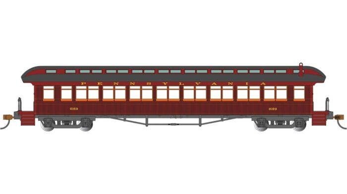 1900s-Era 60′ Passenger Car - Ready to Run -- Pennsylvania Railroad 8169, HO, Bachmann Industries 12801