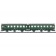 Type B3yge 2nd Class 2-Unit Rebuild Coach Set - 3-Rail - Ready to Run -- German Federal Railroad DB (Era III 1965, green, gray),
