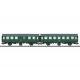 Rebuilt Type B3yge and BD3yg 2nd Class Car Set - 3-Rail - Ready to Run -- German Federal Railroad DB (Era III 1965, green, gray)