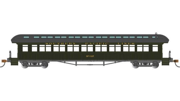 1900s-Era 60′ Passenger Car - Ready to Run -- Southern Pacific 1127, HO, Bachmann Industries 12805