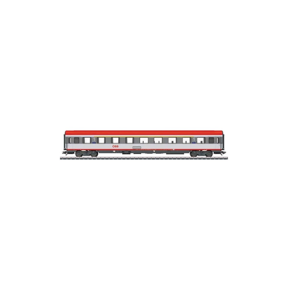 Type Ampz 1st Class Coach - 3-Rail - Ready to Run -- Austrian Federal Railways OBB (Era VI 2012, white, red, gray), HO, Marklin,