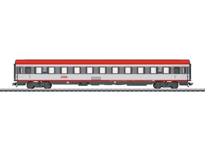 Type Bmz 2nd Class Coach - 3-Rail - Ready to Run -- Austrian Federal Railways OBB (Era VI 2012, white, red, gray), HO, Marklin, 