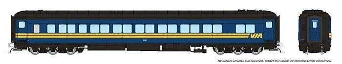 Canadian Car & Foundry Balloon-Top Coach - Ready to Run -- VIA Rail Canada 5219 (blue, yellow, black), HO, Rapido Trains Inc 125
