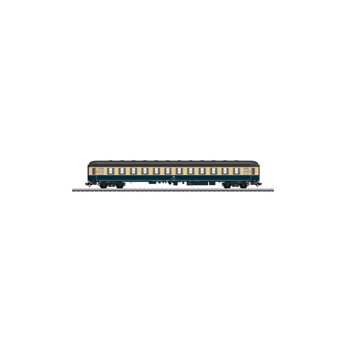 Type Bm 234 2nd Class Coach - 3-Rail - Ready to Run -- German Federal Railroad DB (Era IV 1980, Ocean Blue, ivory), HO, Marklin,