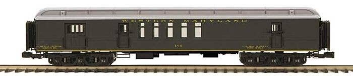 Madison Heavyweight Railway Post Office - 3-Rail - Ready to Run -- Western Maryland 184 (Pullman Green, silver), O, Atlas O 3001