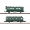 Compartment Car 2-Pack - Ready to Run -- German Federal Railroad DB (Era III 1958, green, gray), Z, Marklin, Inc 87042