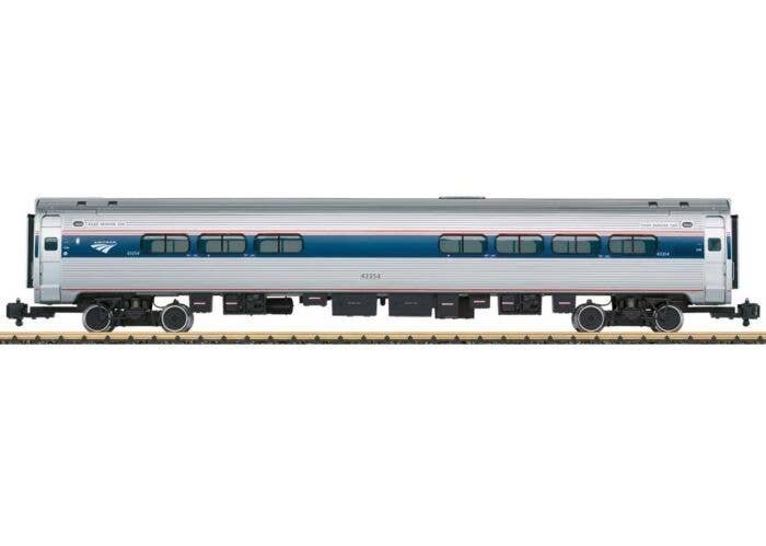 Amfleet(R) Cafe/Food Service with Lighting - Ready to Run -- Amtrak 48183 (Phase VI, silver, blue, red, white, Travelmark Logo),
