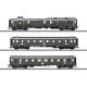 2 Type AB4u-28 Coaches & PwPost4u-28 Baggage-Mail - 3-Rail - Ready to Run -- German State Railroad DR (Era II 1930s, green, silv