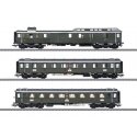 2 Type AB4u-28 Coaches & PwPost4u-28 Baggage-Mail - 3-Rail - Ready to Run -- German State Railroad DR (Era II 1930s, green, silv