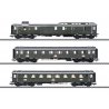 2 Type AB4u-28 Coaches & PwPost4u-28 Baggage-Mail - 3-Rail - Ready to Run -- German State Railroad DR (Era II 1930s, green, silv