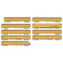 Olympian Hiawatha 9-Car Passenger Set - Post-1955 Lighted - Ready to Run -- Milwaukee Road (Armour Yellow, gray, red), N, Kato U