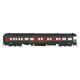 Heavyweight 5-Car Combine, 3 P70 Coach, Business Car Set - Ready to Run -- Christmas Holiday Scheme (green, black, red), HO, Bro