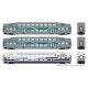 Bi-Level Commuter 2 Coach and Cab Car Set - Ready to Run -- Metrolink Set 1 632, 101, 136 (Coaches, gray, teal, Ribbon Scheme, w