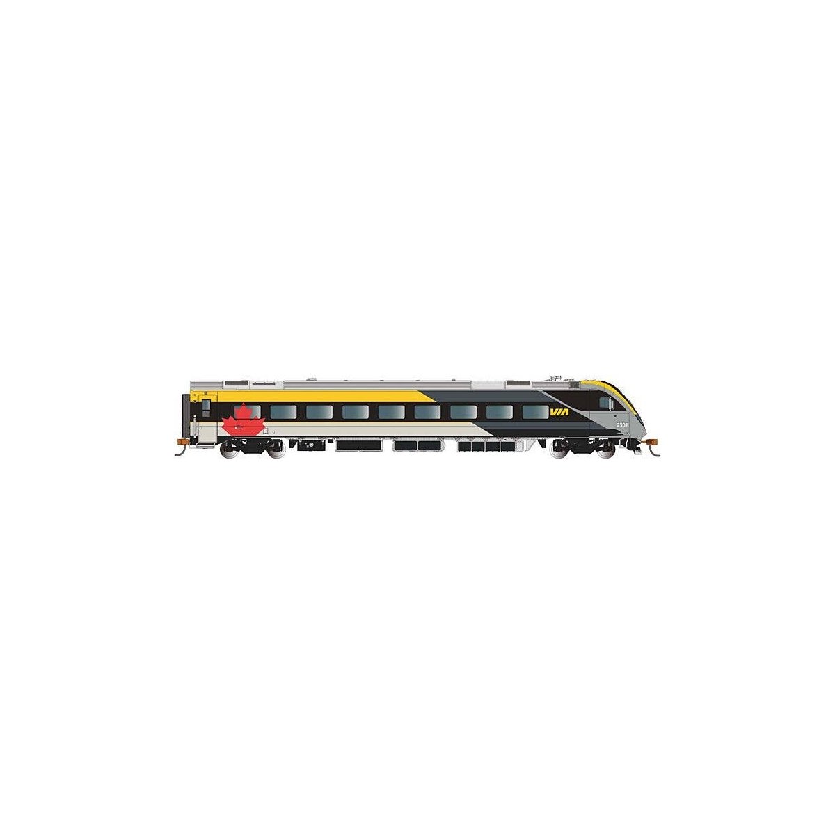Siemens Venture Cab Car - VIA Version - Ready to Run - Sound and DCC Lights -- VIA Rail Canada 2301 (gray, yellow, red), N, Bach