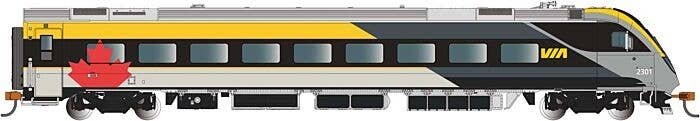 Siemens Venture Cab Car - VIA Version - Ready to Run - Sound and DCC Lights -- VIA Rail Canada 2301 (gray, yellow, red), N, Bach