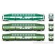 Bilevel Commuter Cab Car & 2 Coach Set - Ready to Run -- GO/Metrolinx Set 2 257, 2838, 2857 (green, white), N, Rapido Trains Inc