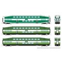 Bilevel Commuter Cab Car & 2 Coach Set - Ready to Run -- GO/Metrolinx Set 2 257, 2838, 2857 (green, white), N, Rapido Trains Inc