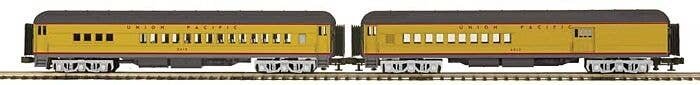 Madison Heavyweight Combine, Diner Set - 3-Rail - Ready to Run -- Union Pacific 2512, 3615 (Armour Yellow, gray), O, Atlas O 300