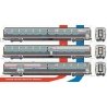 Viewliner II Set, Interior Light, 2 Sleepers, Diner, Baggage-Dorm - Ready t -- Amtrak (Phase III, silver, red, white, blue), N, 