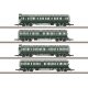 Type AB4 & 3-B4 Compartment Car Set - Ready to Run -- German Federal Railroad DB (Era III, green, gray), Z, Marklin, Inc 87565
