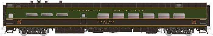 Pullman-Standard Lightweight Diner - Ready to Run -- Canadian National 1344 (1954 Scheme, green, black), HO, Rapido Trains Inc 1