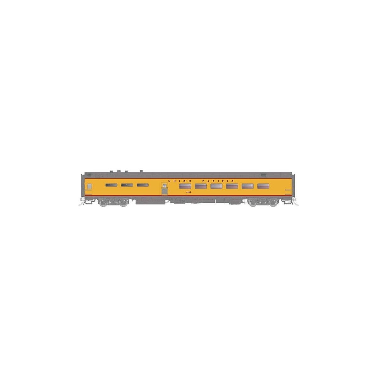 Pullman-Standard Lightweight Diner - Ready to Run -- Union Pacific 4810 (Armour Yellow, gray, red), HO, Rapido Trains Inc 124058